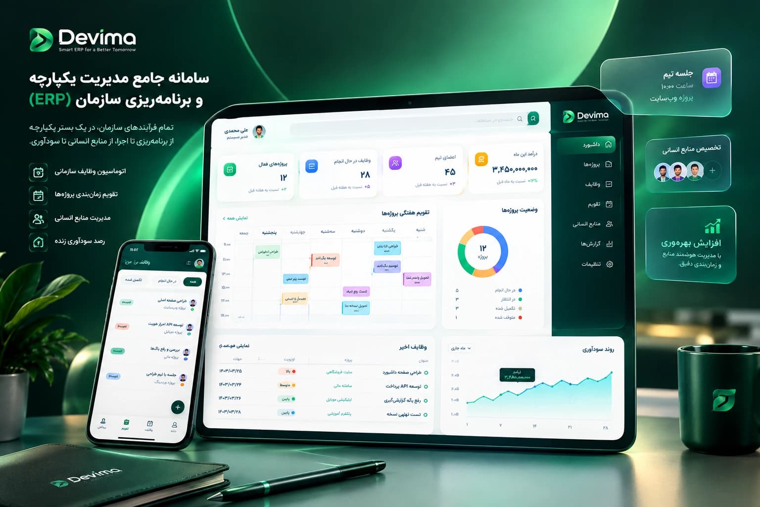 طراحی و توسعه سامانه یکپارچه مدیریت سازمان و برنامهریزی منابع (ERP)